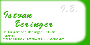 istvan beringer business card